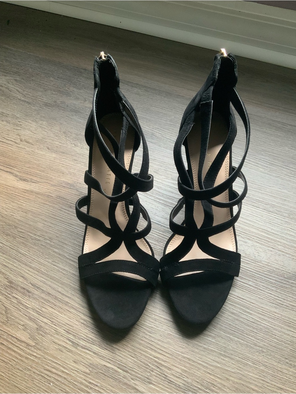 Kelly & Katie Black Strappy High Heel Sandals